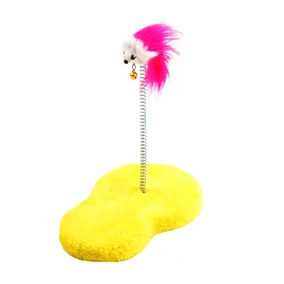 Spring Feather Mouse Cat Scratcher with Teaser Toy - 5