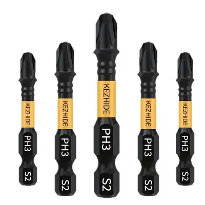 Kezhide 50mm Strong Magnetic Cross Tip PH3 Impact-Resistant Screwdriver Bit Set S2 Steel High Torque Hardness