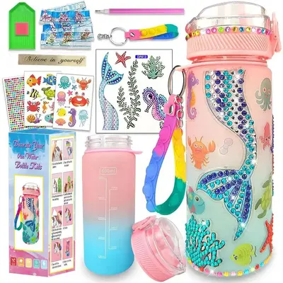 Amazon Cross-Border Self-Adhesive DIY Cartoon Mug Children's Water Cup Cartoon Diamond Painting Sticker Back-to-School Gift - 12