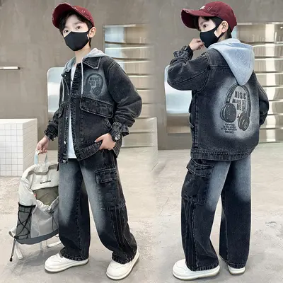 2026 Spring Boys' Long-Sleeve Two-Piece Set, Loose Fit, Streetwear - 7