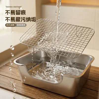 Stainless Steel Rabbit Cage Mesh Floor, Small Dog Toilet and Cat Litter Box