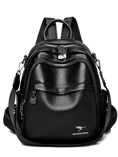 Soft Leather Backpack, Large Capacity, Multifunctional Travel Backpack - 5