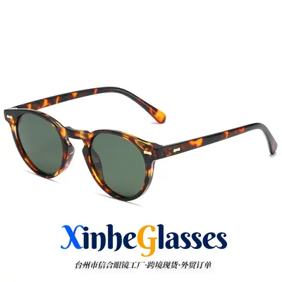 3331 Polarized Retro Round Frame Sunglasses for Men and Women, Anti-Blue Light