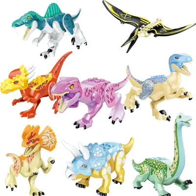 Jurassic Dinosaur Building Blocks Educational Small Particle Set Compatible with YG - 4