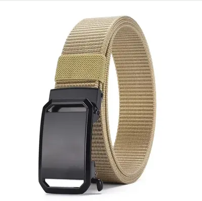 [Durable throughout ten years] Nylon tactical belt classic men's belt automatic buckle work versatile canvas pants work wear - 8