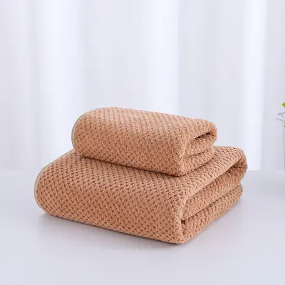 Coral velvet pineapple bath towels for home daily use, double-sided children's soft skin-friendly water-absorbent quick-drying towel for face washing and bathing - 11