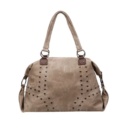 Motorcycle Style Tote Bag, Retro Rivet Single-Shoulder, Large Capacity - 8