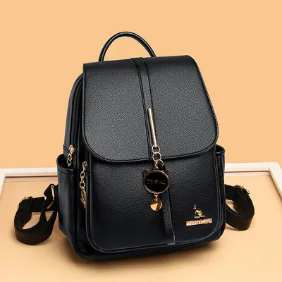 Women's Soft Leather Backpack, Large Capacity, 2026 Casual Style - 3