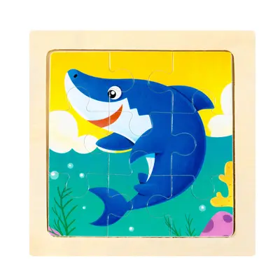 Wooden Jigsaw Puzzle Toy, 9 Pieces Cartoon Animals, Early Education - 7