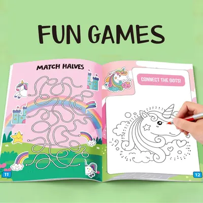 Einhorn-Malbuch mit Aufklebern für Kinder - 4