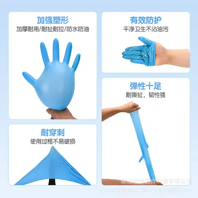 Xingyu E350 Nitril-Einweghandschuhe, lebensmittelecht, ölbeständig, 100 Stück
