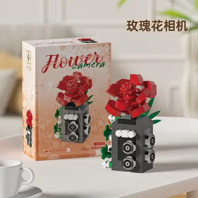 Retro DSLR Kamera Yapı Blok Modeli Çocuk Eğitici Oyuncak Kız Doğum Günü Hediyesi - 13