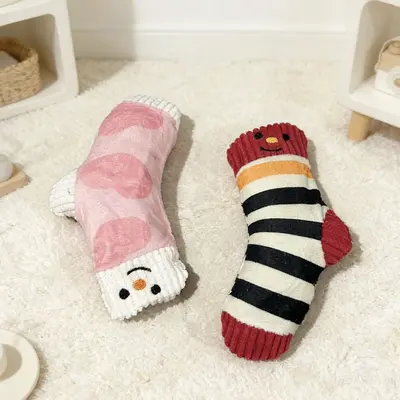 Sesli peluş çorap köpek oyuncağı, küçük ve orta ırk için, yavaş mama - 5
