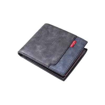 Men's Horizontal Bifold PU Leather Wallet Multi-Card Slots Color-Block Retro Style - 6