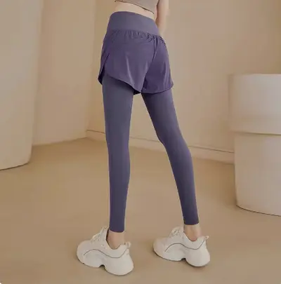 Yogahose im Zweiteiler-Look, hoher Bund, Bauchkontrolle, elastisch - 9