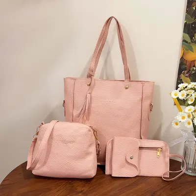 Tassel Mother-and-Child Bag Set, 4 Pieces, Large Capacity - 9
