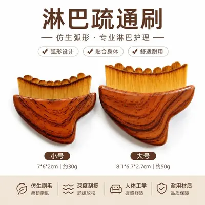 Wood-Look Lymphatic Face Contour Brush, Gua Sha Scraping Brush