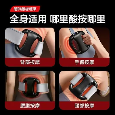 Mini Fascia Gun Massager with Dual Ring, for Abdomen and Waist, Portable