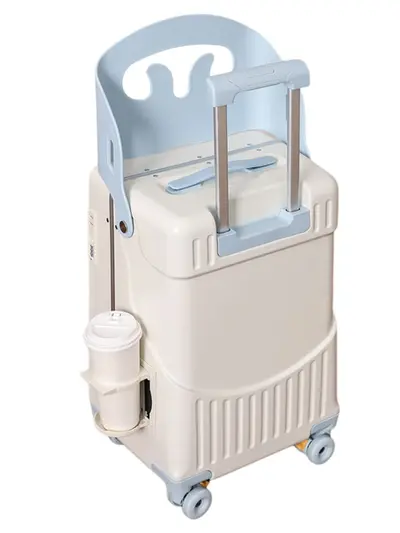 22 Inch Kids' Rolling Suitcase with Ride-On Seat for Parent and Child Travel - 5