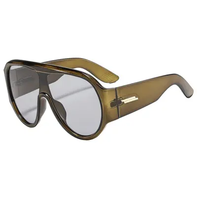 Oversized Pilot Sunglasses with One-Piece Lens - 8