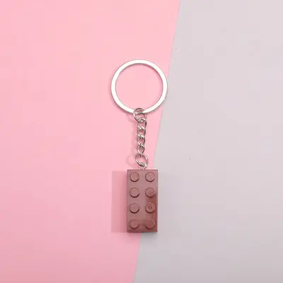 Colorful Acrylic Building Block Keychain Ring Chain Necklace - 12