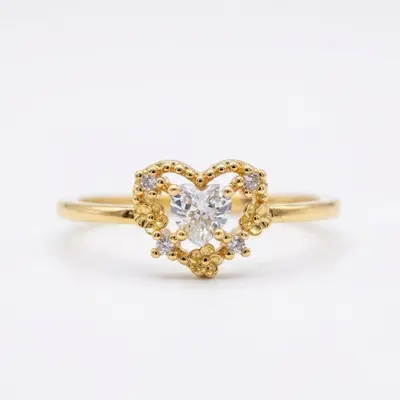Grenzüberschreitender Bestseller im INS-Stil, Zirkon-Blüten-einlegearbeit, verstellbarer lebendiger Ring für Frauen, süßer und niedlicher Blumenmuster, eleganter Ring
