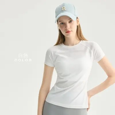 Women's Seamless Raglan-Sleeve Breathable Yoga T-Shirt - 7