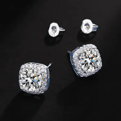 Grenzüberschreitender Bestseller Moissanit Halskette und Ring für Frauen, 1 Karat Ohrringe, Fingerring, Schlüsselbeinkettte, TikTok Live-Versorgung. - 8