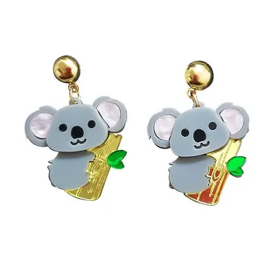 Acryl-Koala-Ohrringe, Tierfigur, modischer Damenschmuck - 6