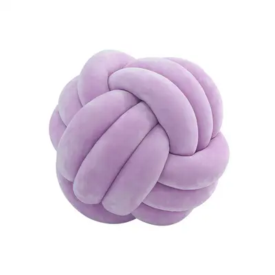 Scandinavian cross-border three-strand rope knotted hand-woven knot round ball headboard fabric pillow sofa cushion lumbar pillow - 12