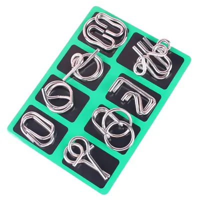 Nine Ring Brain Puzzle, Unlocking Puzzle for Adults and Children, Stress Relief - 10