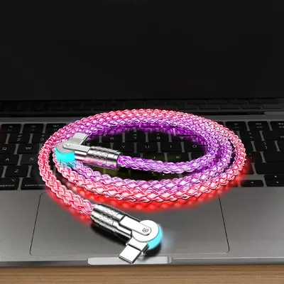 RGB LED şarj kablosu 3 in 1 Type-C çok renkli - 13
