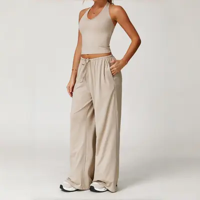 Women's Yoga Set, Quick-Dry Open-Back Tank and Leggings, Model 3058 - 4