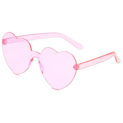 2026 Love SUNGLASSES Frameless Heart-Shaped One-Piece Sunglasses Colorful Peach Heart One-Piece Sunglasses - 10