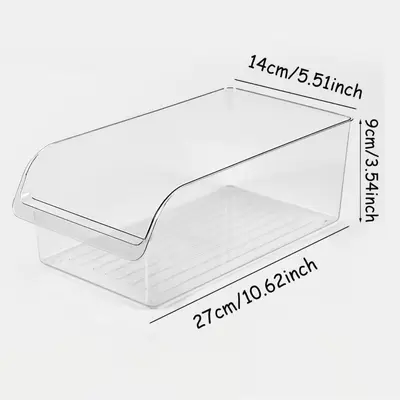 Cross-border New Kitchen Refrigerator Organizer Box Snack Miscellaneous Items Transparent Storage Basket Drawer Home Bedroom Desktop Organization