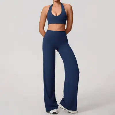 Long Sleeve Hollow-Out Yoga Set with Chest Pads, Open Back, Model 801 - 10