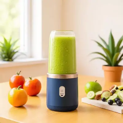 Portable rechargeable electric juicer blender