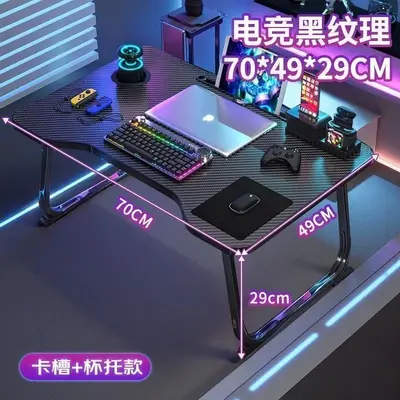 Foldable Study Desk with Large Tabletop, Bedroom - 12
