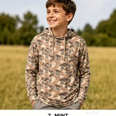 2026 grenzüberschreitender Bestseller Kinder-Hoodie Tarnmuster mehrfarbiger Kapuzenpullover Oberteil für Außenbereich Werksdirektverkauf
