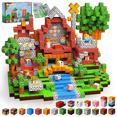 Manyetik Blok Oyuncak, DIY 3D Yapı Taşı Seti, Eğitici - 8