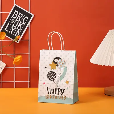 Kraft Paper Birthday Gift Bag Hand Bag - 11