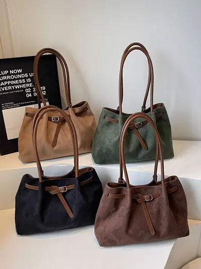 Leopar Desenli Kadın Tote Çanta, Koltuk Altı Model, Büyük Hacim - 6