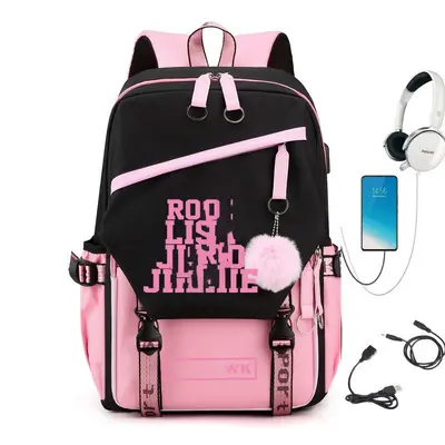 BLACKPINK Inspired Starry Sky Backpack with USB Port, Korean Version - 2