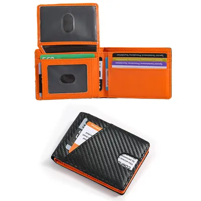 Men's Ultra-Thin Minimalist Wallet with Dollar Clip and Card Slots - 8