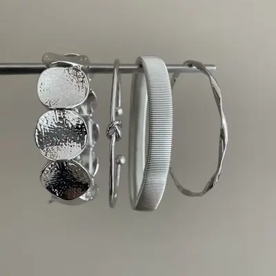 Silberarmband Strass minimalistischer Stil Mode Damenschmuck - 11