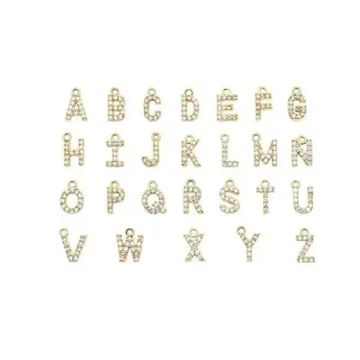 Doppellagige Halskette mit Buchstaben-Kreuzanhänger, 14K vergoldet, Zirkonia