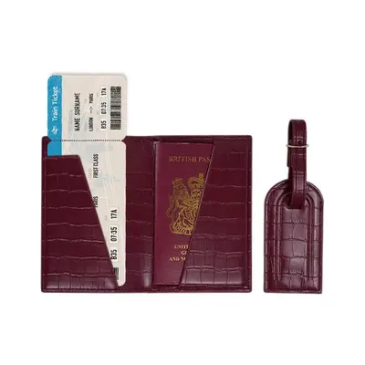Cross-border PU leather lightweight portable passport holder travel ticket holder multifunctional passport bag luggage tag in stock - 6