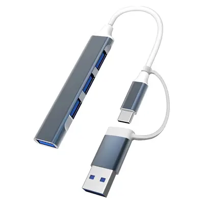 2-in-1 Docking Station USB 3.0 Hub Computer Laptop Splitter USB Interface Extender Type-C Docking Station - 7