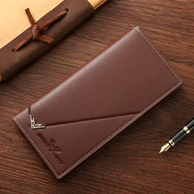 Men's Long Wallet, Soft Leather, Large Capacity, Multi-Card Slots - 7