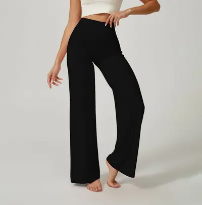 Damen-Yogahose, gerader Schnitt, po-hebend, schlankmachend, Schlaghose - 7